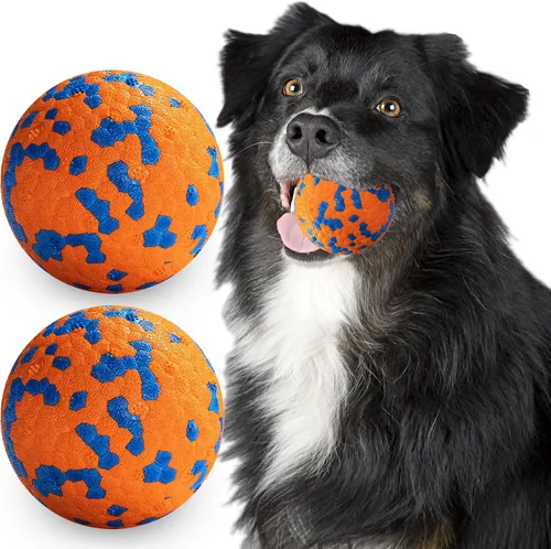 Vista 9 de Bolas para Perros, Bola de Juguete Indestructible para Perros Masticadores Agresivos, Bola Interactiva Duradera de Alta Elasticidad para Entrenar