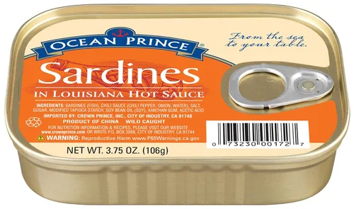 Vista 3 de Ocean Prince Sardinas in Louisiana Salsa picante, latas de 3.75 onzas (paquete de 12)