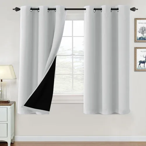Vista 25 de H.VERSAILTEX Cortinas 100% de opacidad para dormitorio, con aislamiento térmico, cortinas opacas de 63 pulgadas de largo, cortinas de bloqueo