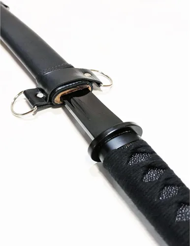 Vista 2 de NLX Espada Samurai Wakizashi de espiga completa de 30.5 pulgadas con acero de resorte de 2.559 in con vaina envuelta en piel sintética