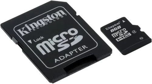 Vista 3 de Kingston Memoria flash de tarjeta MicroSDHC clase 4 de 8 GB con adaptador SD SDC4/8GB