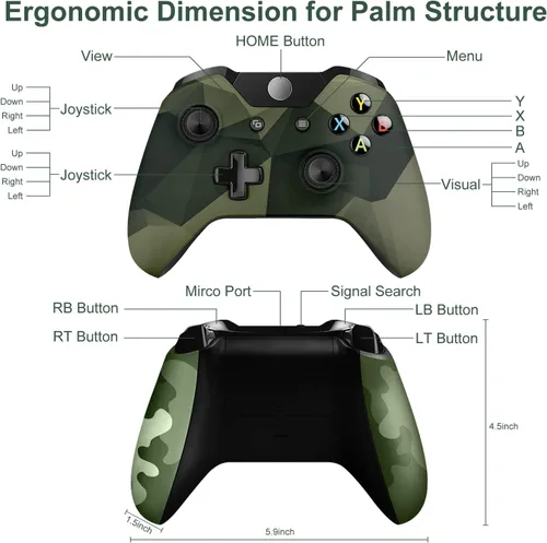 Vista 7 de ADHJIE Xbox One Controller,Compatible with Wireless Xbox One Controller,Wireless Xbox Controller with 3.5mm Audio Headphone Jack for Xbox OneXbox