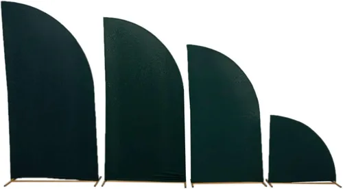 Vista 252 de Efavormart - Juego de 4 fundas de elastano beige para arco de media luna, fundas de telón de fondo Chiara de 2.5 pies a 7 pies para escenarios