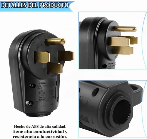 Vista 3 de HZEL Enchufe de repuesto macho para autocaravana, 50 amperios, 125/250 voltios, conector de alimentación eléctrica de caravana resistente con mango