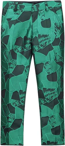 Vista 6 de SWOTGdoby Boys Tuxedo Suit Formal Jacquard Dress 3 Pieces Blazer Vest Pants