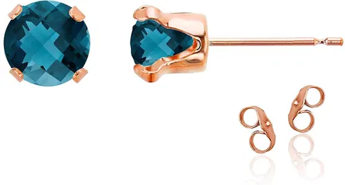 Vista 96 de Aretes de tuerca de plata de ley 925 chapados en oro de 14 quilates macizo, oro amarillo, blanco o rosa de 0.236 in Amatista