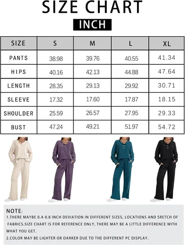 Vista 7 de Conjunto de 2 piezas para mujer, sudadera de gran tamaño con botones y pantalones de descanso a juego