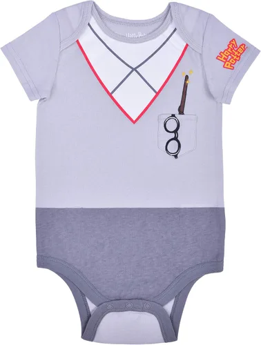 Vista 2 de WARNER BROS Harry Potter Short Sleeve Creeper with Cap Baby Romper Gray NB