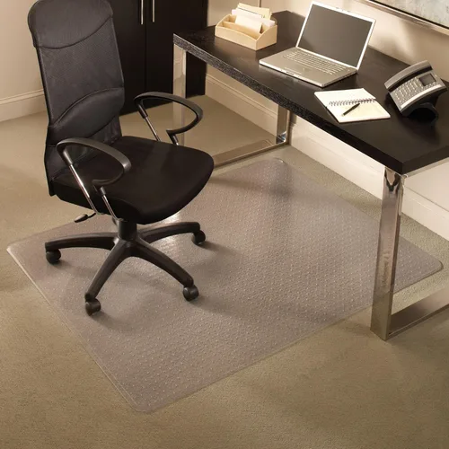 Vista 12 de Tapete para silla de pelo mediano, rectangular de 46 x 60 pulgadas con borde, borde biselado de vinilo transparente