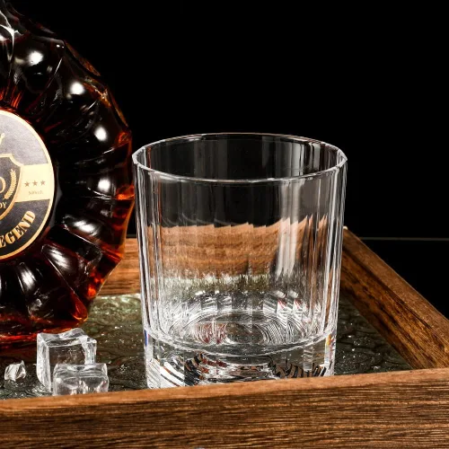 Vista 6 de XIANGBAN Vasos de whisky, vasos de bebida cortados a mano de 10 onzas, vasos de whisky de cristal de cristal, vasos de borbón, vidrio anticuado 2