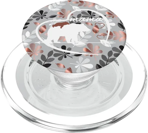 Vista 7 de PopSockets - Soporte para teléfono móvil y tablet, diseño de oso Mama, Negro