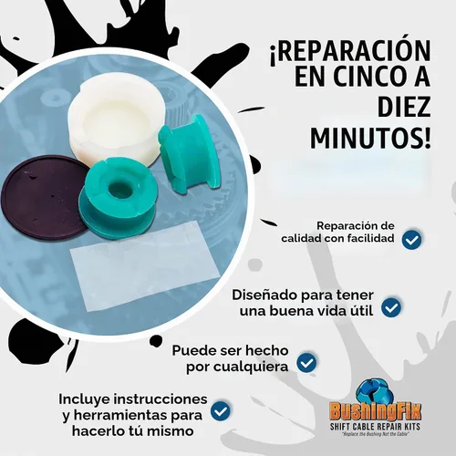 Vista 3 de BushingFix DA1KIT Kit de reparación de bujes de varilla tensor de cambio de transmisión manual, buje de cable de cambio para modelos seleccionados