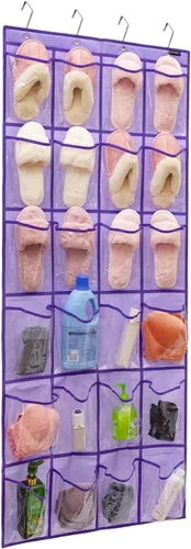 Vista 10 de Organizador de zapatos con bolsillos extra grandes, organizador colgante para dormitorio, almacenamiento de zapatos, baño, zapatero con 12 bolsillos