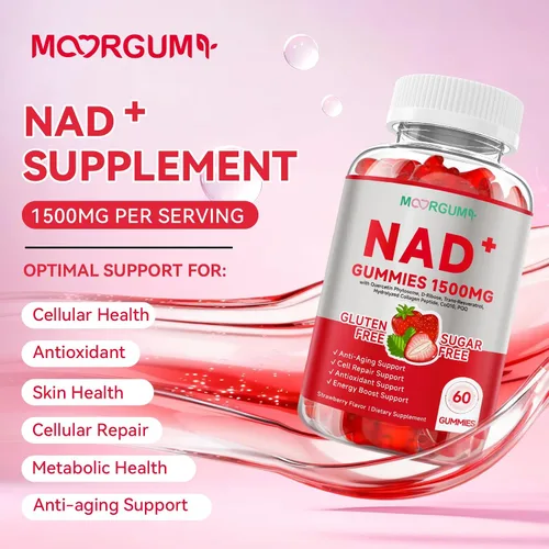 Vista 3 de Suplementos de colágeno central de 1500 mg con N AD+ para mujeres y hombres, trans-resveratrol, CoQ10, malato de hidrógeno ribósido de nicotinamida