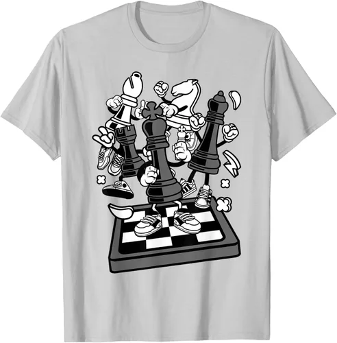 Vista 70 de Figura cómica Camiseta de tablero de ajedrez jugador de ajedrez Azul Marino