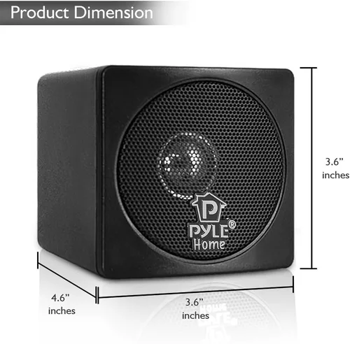 Vista 2 de Pyle Home - Mini cubos de 3 pulgadas, altavoces pequeños de estantería de 100 W con controlador de cono de papel de 3 pulgadas, 8 ohmios, par