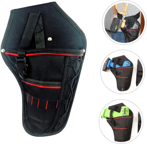 Vista 6 de Bolsa de cinturón de taladro eléctrico para hombre, bolsas de herramientas de carpintero, bolsa de herramientas de carpintero, bolsa de transporte