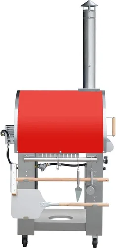 Vista 6 de KOSTCH Horno de pizza de gas propano y leña de 32.5 pulgadas para cocina al aire libre en acero inoxidable, horno grande para pizza para exteriores