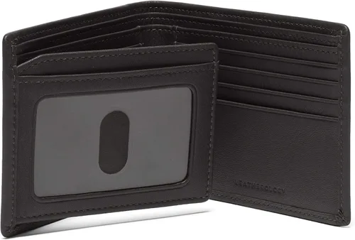 Vista 5 de Leatherology RFID Black Onyx - Cartera plegable para hombre con solapa para tarjeta de identificación RFID disponible