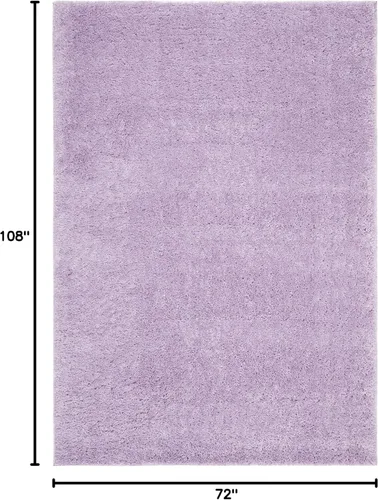 Vista 2 de SAFAVIEH Colección August Shag - Alfombra de área de 6 x 9 pies, color lila, diseño sólido, no desprende pelusa y de fácil cuidado, grosor de 1.2