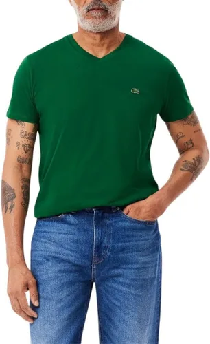 Vista 19 de Lacoste TH6710 - Camiseta de manga corta con cuello en V para hombre Marrón