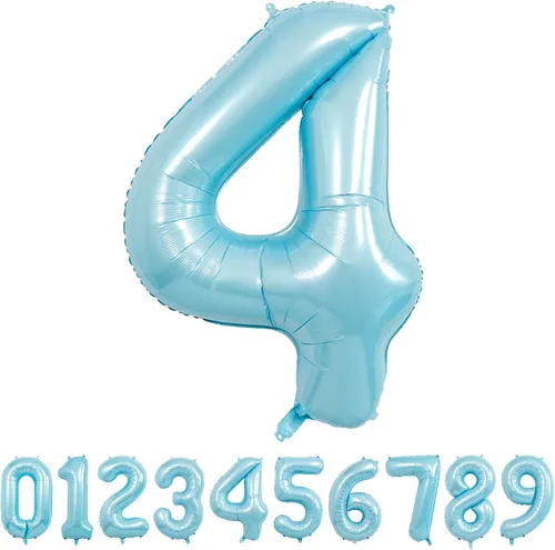 Vista 27 de Globo azul con el número 0, 40 pulgadas, Mylar premium, reutilizable, para decoración de fiesta de cumpleaños