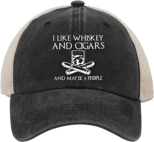 Vista 152 de Philysonic Funny Hat I Like Whisky and Cigars and Maybe 3 People Sombreros para Hombres Gorras de Béisbol Gorras Ajustables