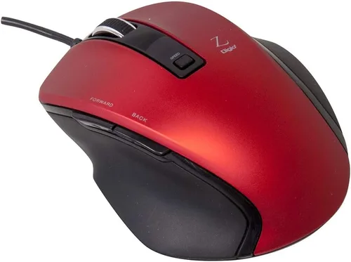 Vista 5 de ナカバヤシ(Nakabayashi) Digio2 Z8345 Ultimate Shape Wired Mouse, 5 Buttons, Blue LED, Medium, Blue