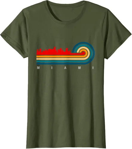 Vista 61 de Camiseta Retro City of Miami Florida, Negro