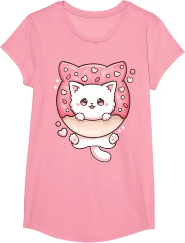 Vista 98 de Camiseta Kawaii Cat Donut Anime Lover Otaku, Negro