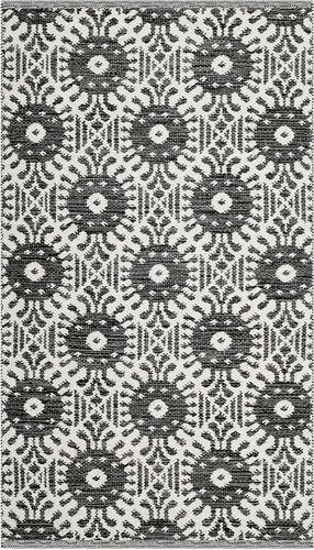Vista 3 de Safavieh Colección Montauk - Alfombra decorativa de 2 pies 3 pulgadas x 3 pies 9 pulgadas, color negro y marfil, algodón hecho a mano, ideal
