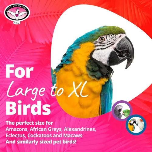 Vista 3 de Super Bird Creations - SB326 Juguete Bungee de pájaro grande a XL - Percha de cuerda para Amazonas, grises africanos, cacatúas, loros - Perca