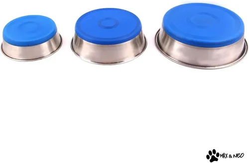 Vista 4 de Pack de cuencos para perros de acero inoxidable antideslizantes de Max and Neo