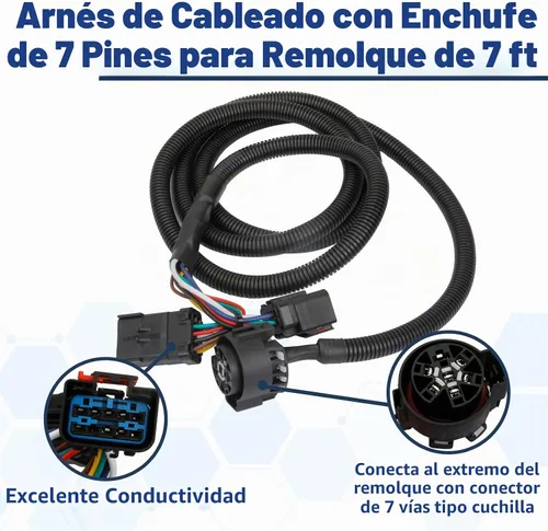 Vista 6 de MITZONE Extensión de arnés de cableado de remolque de caja de camión de 7 pies y 7 pines compatible con Dodge Ram 1995-2009 1500 2500 3500 1995-2010
