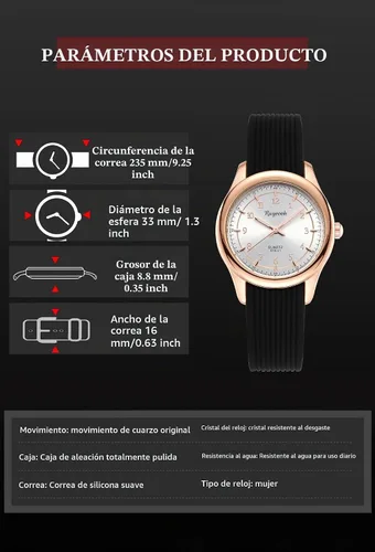 Vista 5 de Reloj de enfermera impermeable para mujer, reloj analógico de enfermería con segunda mano, esfera de fácil lectura