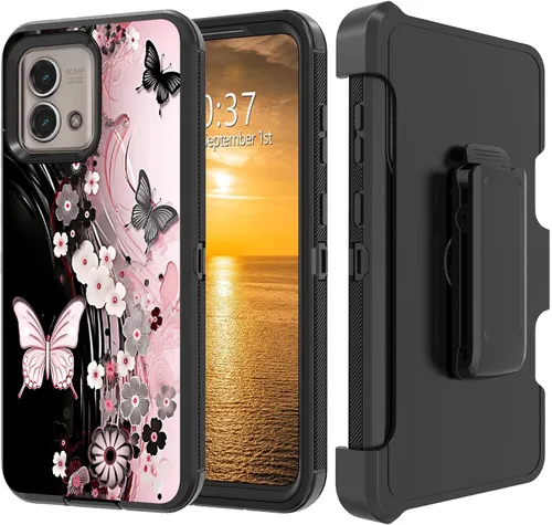Vista 163 de Funda para Moto G Stylus 5G 2023 con funda de clip para cinturón y soporte, resistente de doble capa, resistente a prueba de golpes, para Motorola