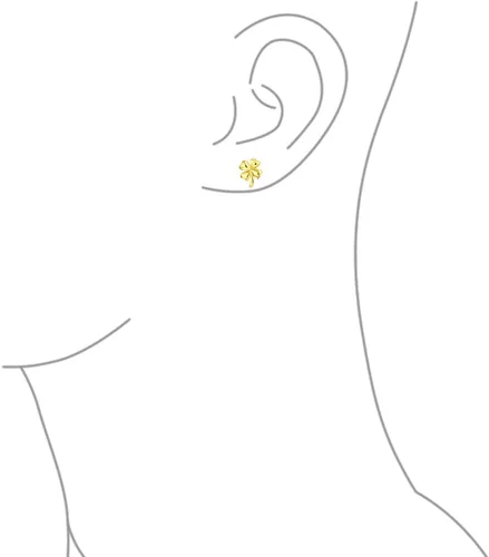 Vista 3 de Lucky Charm Clover Pendant Stud Earrings Jewelry Set Gold Sterling Silver
