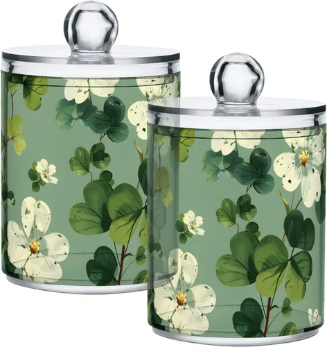Vista 21 de Paquete de 2 dispensadores porta-hisopos Qtip para bolas de algodón, girasol amarillo, hisopos de algodón, almohadillas redondas de algodón, juego
