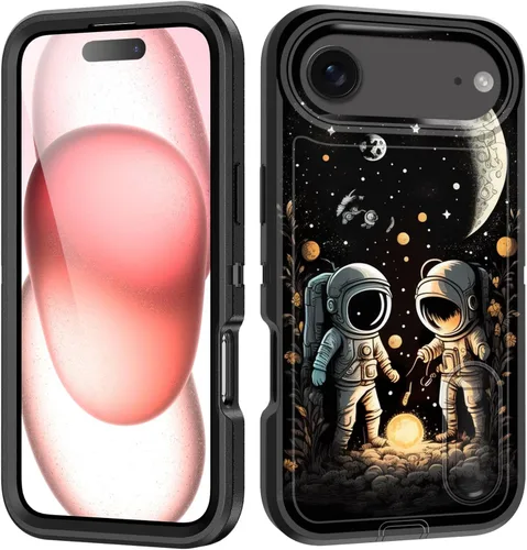 Vista 45 de Funda para iPhone Air con soporte integrado, a prueba de golpes, polvo y caídas, 3 capas, grado militar, funda protectora para iPhone Air de 6.5