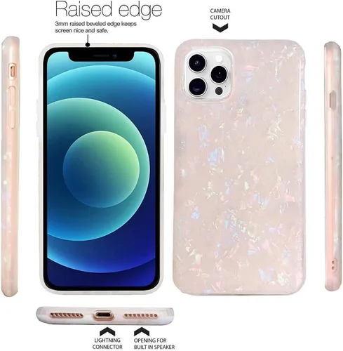 Vista 5 de Funda J.west de silicona para iPhone 11 Pro Max, con pantalla de 6.5 pulgadas, de diseño moderno, translúcido y nacarado de lujo, delgado