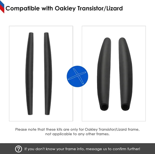 Vista 5 de BLAZERBUCK Calcetines de repuesto para Oakley Glass OX3024 OX3085 OX3144 OX5055 OX5113 OX5120 OX3133 - Negro + Negro
