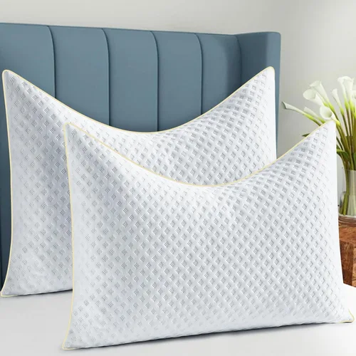 Vista 7 de Juego de 2 almohadas para dormir de lado, tamaño Queen, para dolor de cuello y hombros, almohadas ajustables de espuma viscoelástica para dormir