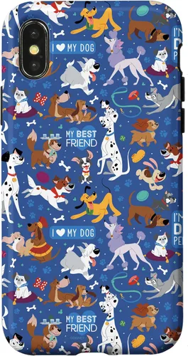 Vista 5 de Disney Funda para iPhone 17 con texto en inglés «Dogs I Love My Dog», color azul