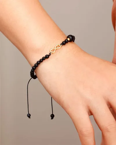 Vista 5 de Jewever Pulsera de cristal natural y piedras preciosas infinito para mujer, pulsera de amistad ajustable
