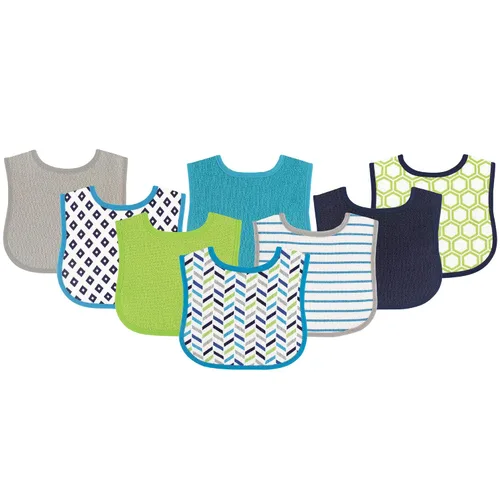 Vista 2 de Luvable Friends Baberos unisex de algodón para bebé, azul, talla única