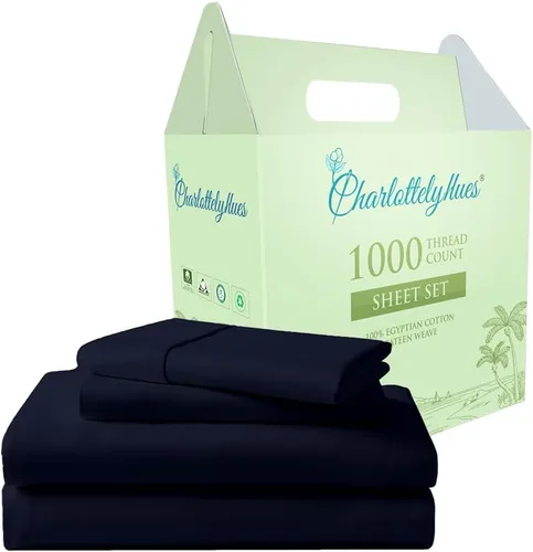 Vista 10 de CharlottelyHues Juego de sábanas de 4 piezas 100% algodón egipcio de lujo, transpirable, suave, ajuste cómodo, acabado satinado, se adapta a Borgoña