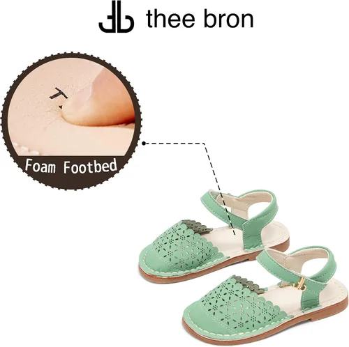 Vista 41 de THEE BRON Sandalias cómodas para niñas, zapatos para niños, sandalias rellenas
