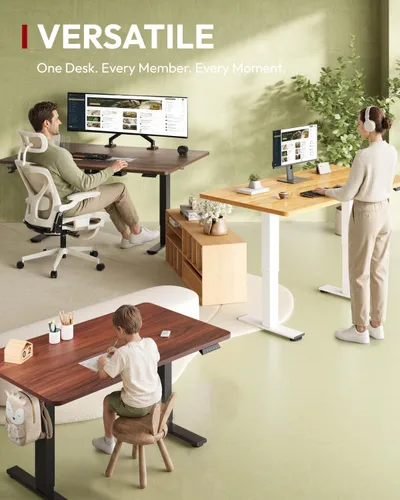 Vista 3 de SANODESK - Escritorio eléctrico ergonómico ajustable de altura grande de 71 Marco extendido blanco/parte superior blanca
