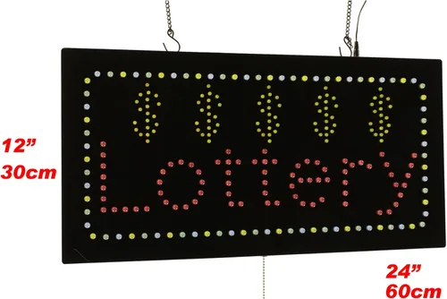 Vista 3 de Cartel de lotería, 24"x12", 23.6x11.8 in, TOPKING, LED, Neón, Florescente, Señalización, Letrero, Exhibición, Cartelera, Pantalla, Gran