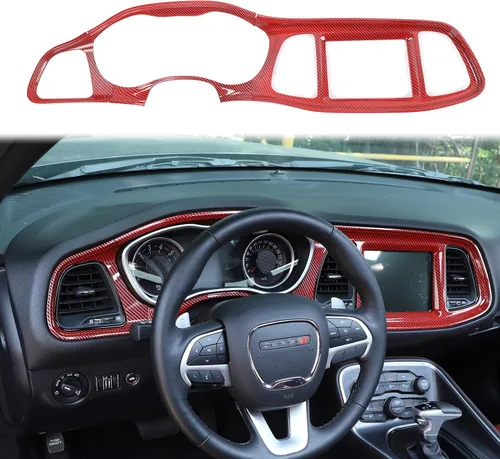 Vista 14 de Voodonala para Consolas Centrales Challenger, Cubierta Protectora del Tablero de Instrumentos para 2015-2024+ Dodge Challenger, Accesorios Azul